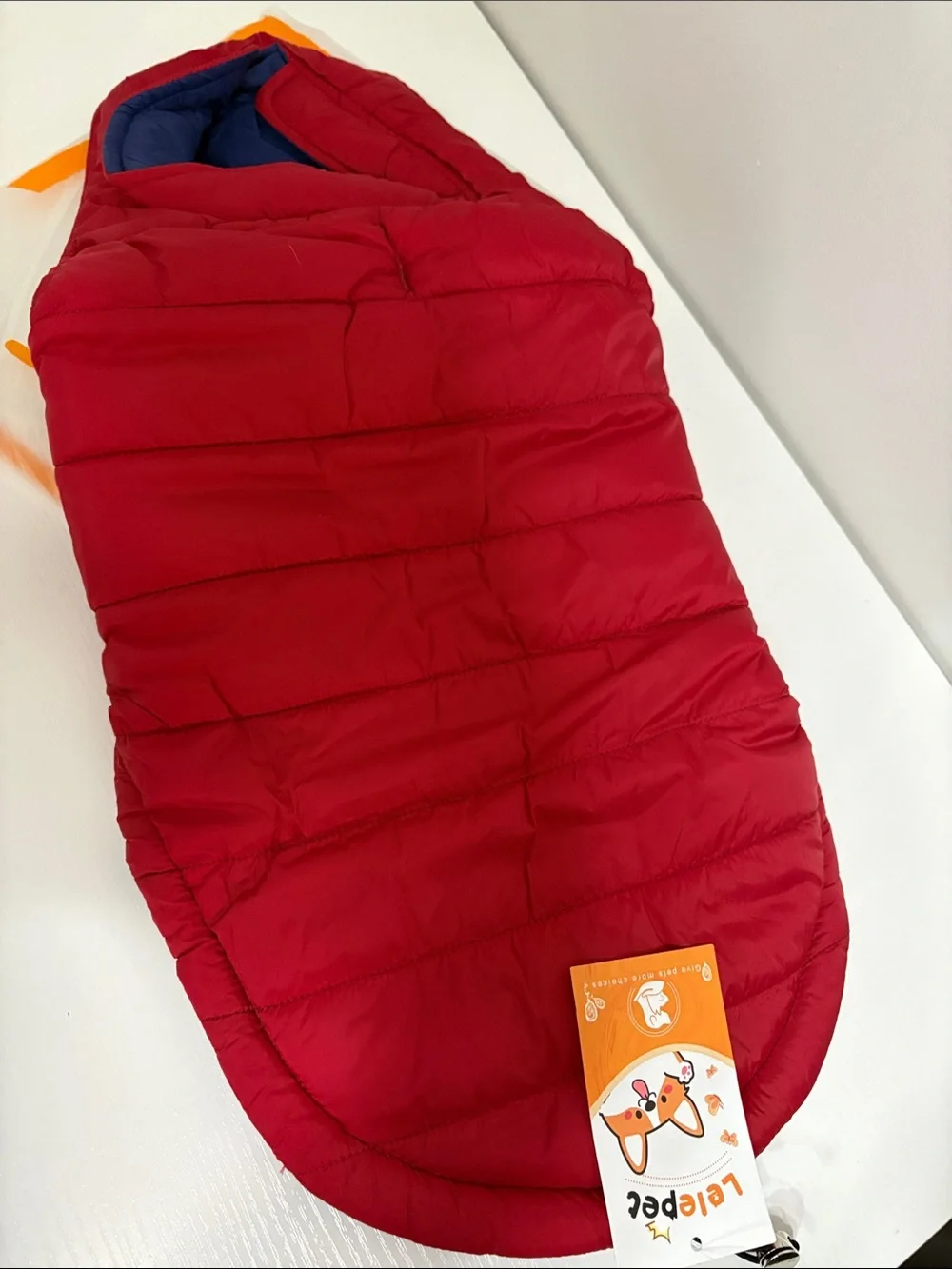 Red & Navy Reversible Insulated Dog Puffer Vest